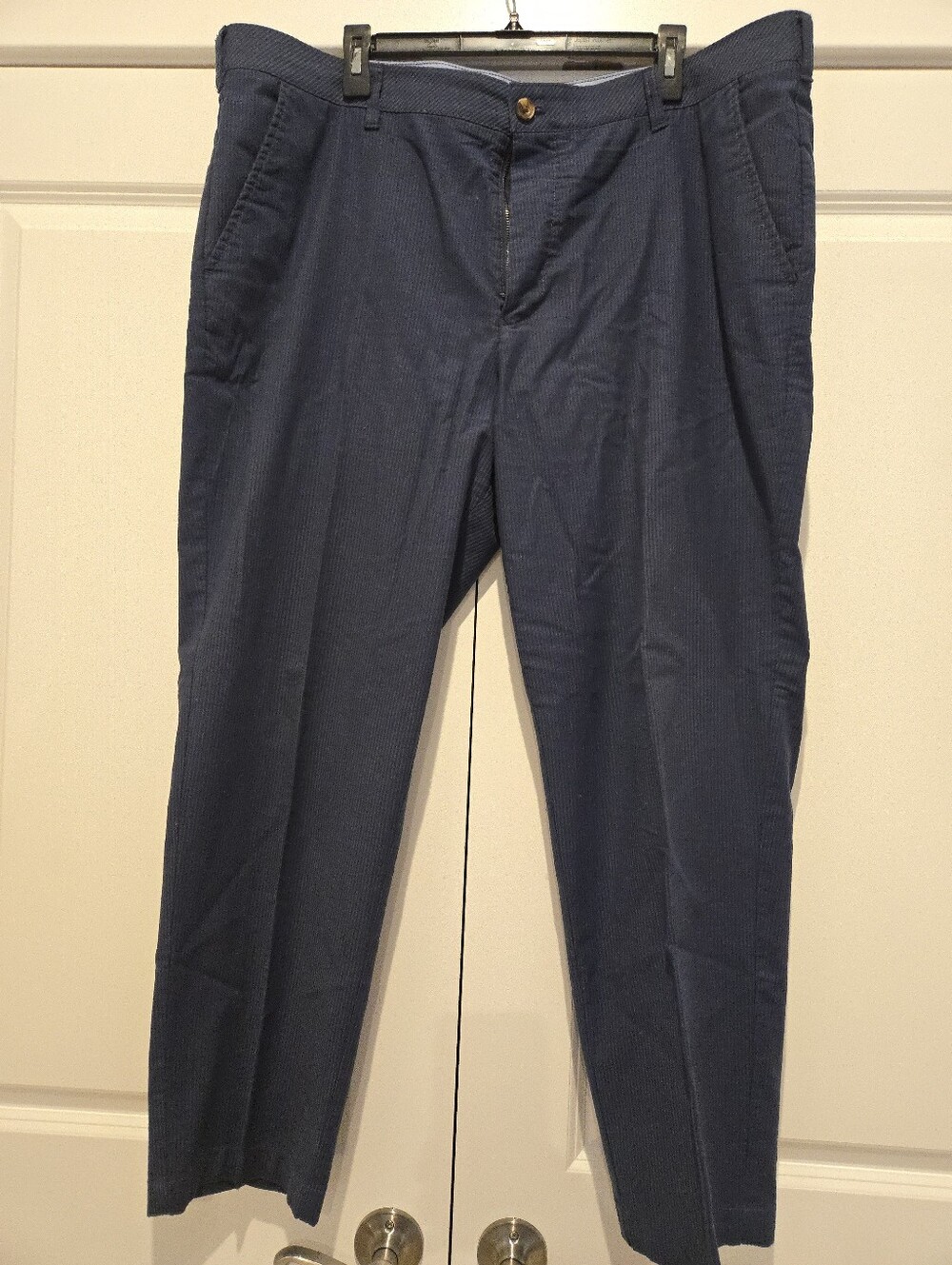 Izod Men's Navy Blue Seersucker Dress Pants